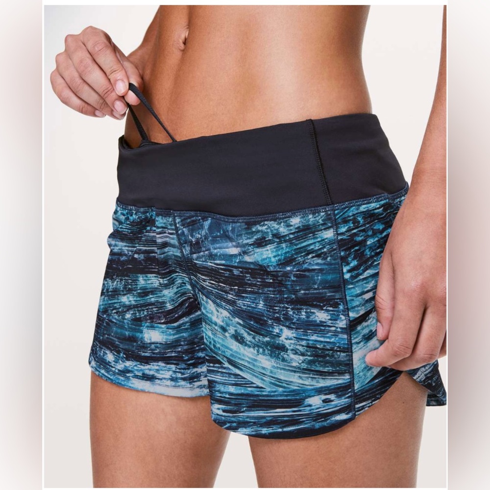 lululemon athletica Blue and Black Women Shorts